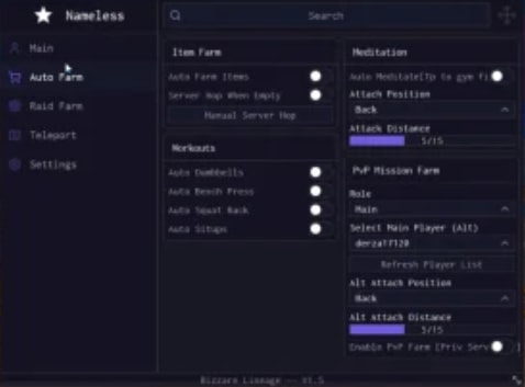 Bizarre Lineage Script – Auto Farm, Raid Farm & Teleports | OP Auto Features