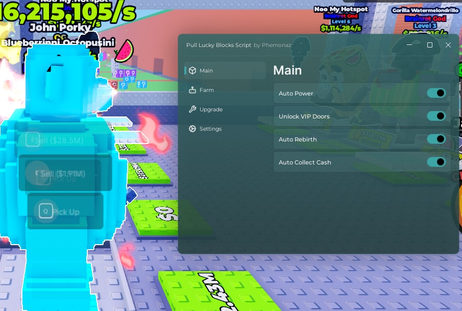 Pull Lucky Blocks Script – Auto Collect, Auto Rebirth, Auto Upgrade Open Src