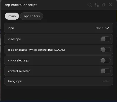 SCP Games and SCP Monsters Script - Control NPCs, View NPC